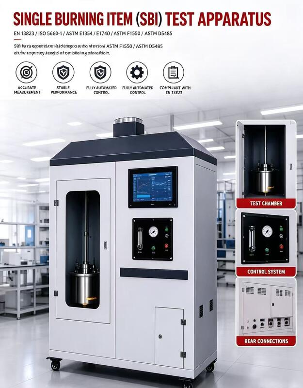 फ्लैश प्वाइंट और ऑटोइग्निशन तापमान परीक्षण के लिए UL94 ASTM D1929 IEC707 मानकों के साथ प्लास्टिक ज्वलनशीलता परीक्षक