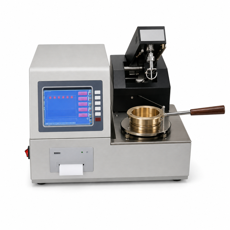 पेट्रोलियम स्नेहक तेल विश्लेषण उपकरण प्रयोगशाला उपकरण के लिए ASTM D92 स्वचालित क्लीवलैंड ओपन कप फ्लैश प्वाइंट टेस्टर